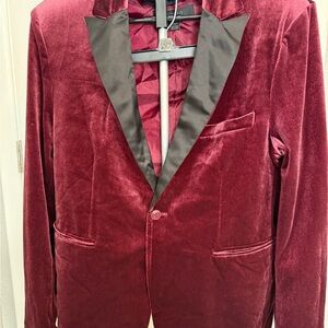 Jaywalker Velvet Blazer in Deep Red